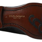 Dolce & Gabbana Black Leather Slipper Loafers Stitched Shoes