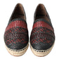 Dolce & Gabbana Black Bordeaux Buffalo Leather Espadrille Shoes