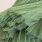 Dolce & Gabbana Metallic Green High Waist A-line Pleated Skirt