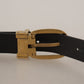 Dolce & Gabbana Brown Leather Classic Vintage Metal Buckle Belt