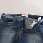 Fiorucci Blue Washed Mid Waist Slim Fit Denim Jeans