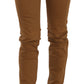 PLEIN SUD Brown Cotton Mid Waist Skinny Slim Fit Denim Jeans