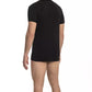 Cavalli Class Black Cotton Men's V-Neck T-Shirt