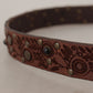 Dolce & Gabbana Brown Calf Leather Embossed Gold Metal Buckle