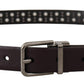 Dolce & Gabbana Dark Purple Perforated Leather Metal Buckle Belt