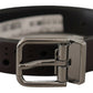 Dolce & Gabbana Dark Purple Perforated Leather Metal Buckle Belt