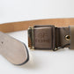 GF Ferre Brown Leather Fashion Logo Buckle Waist Belt