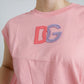 Dolce & Gabbana Pink Cotton DG Logo Crew Neck Tank T-shirt