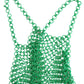 Dolce & Gabbana Green Aluminum Sleeveless Halter Cropped Tank Top