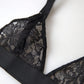 Dolce & Gabbana Black Floral Lace Nylon Stretch Bra Underwear
