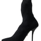 Dolce & Gabbana Black Stiletto Heel Mid Calf Women Boot Shoes