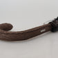 Dolce & Gabbana Brown Striped Leather Handle Collapsible Sartoria Umbrella