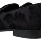 Dolce & Gabbana Black Brocade Loafers Formal Shoes