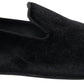 Dolce & Gabbana Black Velvet Loafers Formal Shoes