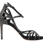 Dolce & Gabbana Rhinestone Stiletto Sandal Satin Shoes