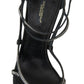 Dolce & Gabbana Rhinestone Stiletto Sandal Satin Shoes