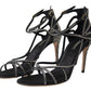 Dolce & Gabbana Rhinestone Stiletto Sandal Satin Shoes