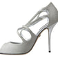 Dolce & Gabbana Silver Shimmers Sandals Heel Pumps Shoes