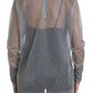 Dolce & Gabbana Gray Mesh Turtleneck Long Sleeve Blouse Top