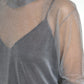 Dolce & Gabbana Gray Mesh Turtleneck Long Sleeve Blouse Top