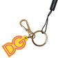 Dolce & Gabbana Yellow Rubber DG Logo Gold Brass Metal Keyring Keychain