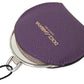 Dolce & Gabbana Purple Calfskin Leather Round Hand Mirror Holder