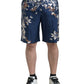 Dolce & Gabbana Blue Floral Print Silk Men Bermuda Shorts