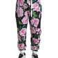 Dolce & Gabbana Multicolor Peony Joggers Cotton Men Pants