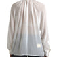 Dolce & Gabbana White Silk Sheer Tied Neck Polka Dots Blouse