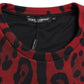 Dolce & Gabbana Red Leopard Cotton Sleeveless Tank T-shirt