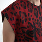 Dolce & Gabbana Red Leopard Cotton Sleeveless Tank T-shirt