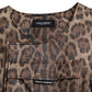 Dolce & Gabbana Brown Leopard Silk Sleeveless Sportswear