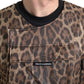 Dolce & Gabbana Brown Leopard Silk Sleeveless Sportswear