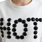 Dolce & Gabbana T-shirt White Cotton Stretch Black HOT Crystal