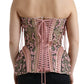 Dolce & Gabbana Pink Floral Applique Bustier Corset Top