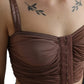 Dolce & Gabbana Brown Viscose Bustier Sleeveless Cropped Top