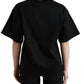 Dolce & Gabbana Black Cotton DG Crystal Crewneck Tee T-shirt