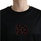 Dolce & Gabbana Black Cotton DG Crystal Crewneck Tee T-shirt