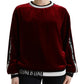 Dolce & Gabbana Bordeaux Velvet Crew Neck Pullover Sweater