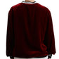 Dolce & Gabbana Bordeaux Velvet Crew Neck Pullover Sweater