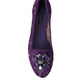 Dolce & Gabbana Purple Vally Taormina Lace Crystals Flats Shoes