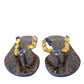 Dolce & Gabbana Blue Crystals Flats Sandals Beachwear Shoes