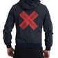 Dolce & Gabbana Blue Hooded Logo Polyester Full Zip Sweater