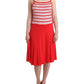Roccobarocco Red striped jersey A-line dress