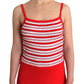 Roccobarocco Red striped jersey A-line dress