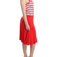 Roccobarocco Red striped jersey A-line dress