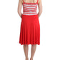 Roccobarocco Red striped jersey A-line dress