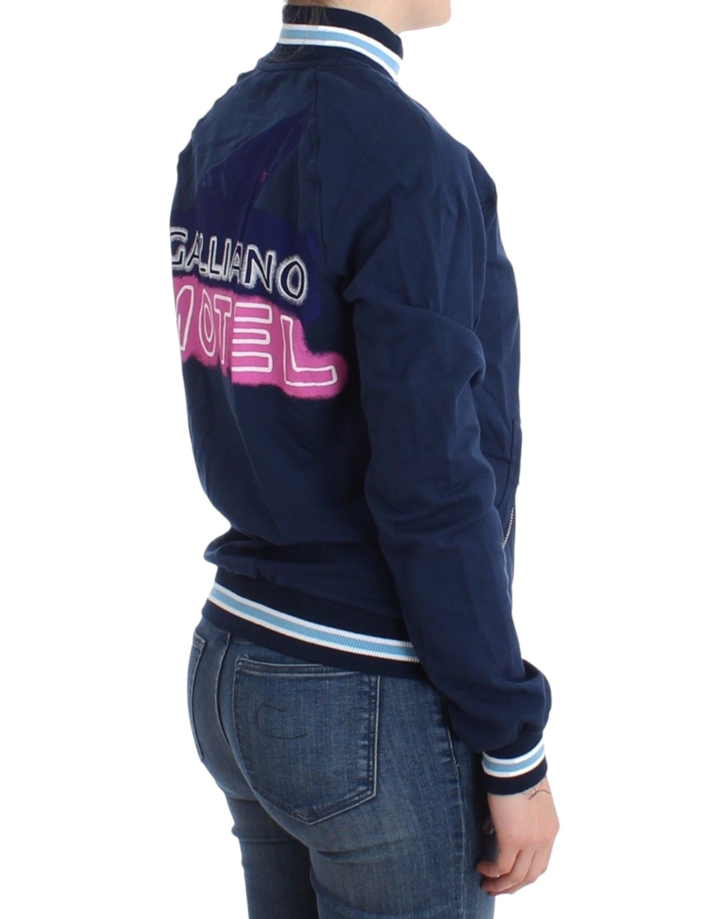 John Galliano Blue zip cotton cardigan