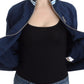 John Galliano Blue zip cotton cardigan