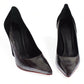 Cédric Charlier Gray Black Leather Suede Heels Pumps Shoes